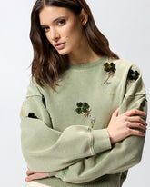 Sweat-shirt avec fleurs bijou - | Pinko