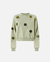 Sweat-shirt avec fleurs bijou - | Pinko