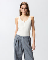 Ärmelloses Top in Rippstrick mit Monogramm - | Pinko