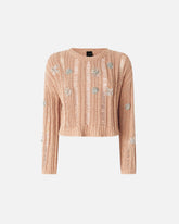 Openwork sweater with jewel details - | Pinko