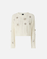 Openwork sweater with jewel details - | Pinko