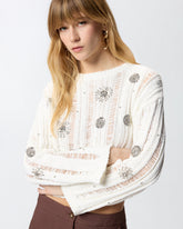 Openwork sweater with jewel details - | Pinko
