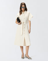 Midi shirt dress with belt - | Pinko