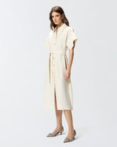 Midi shirt dress with belt - | Pinko