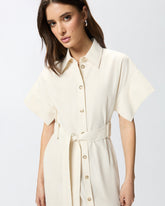 Midi shirt dress with belt - | Pinko