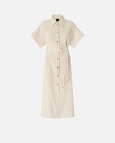 Midi shirt dress with belt - | Pinko