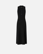 Long ribbed dress with bandana collar - | Pinko