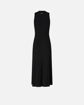 Long ribbed dress with bandana collar - | Pinko