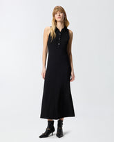 Abito lungo a costine con collo a bandana - | Pinko