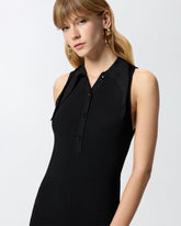 Abito lungo a costine con collo a bandana - | Pinko