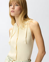 Top con nodo a bandana e bottoni - | Pinko