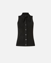 Top con nodo a bandana e bottoni - | Pinko