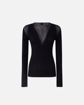 Maille côtelée légère avec détails transparents - | Pinko