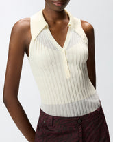 Polo-Tanktop in Rippstrick - | Pinko