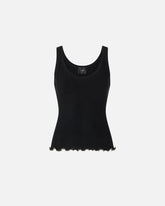 Ribbed vest top with logo - | Pinko
