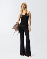 Ribbed vest top with logo - | Pinko