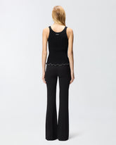 Ribbed vest top with logo - | Pinko