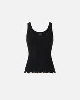 Ribbed vest top with logo - | Pinko