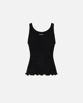 Ribbed vest top with logo - | Pinko