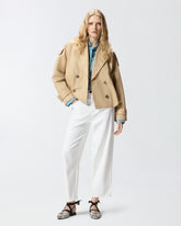 Zweireihiger, kurzer Trenchcoat - | Pinko
