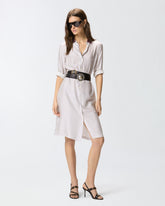 Robe chemise midi à imprimé cravate - | Pinko