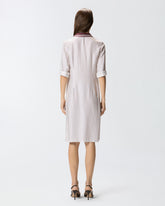 Midi shirt dress with tie print - | Pinko