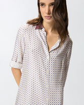 Midi shirt dress with tie print - | Pinko