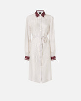 Midi shirt dress with tie print - | Pinko