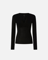 Sweter z rozpinanym dekoltem w serek - | Pinko