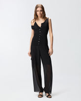 Canotta in maglia con bottoni in madreperla - | Pinko