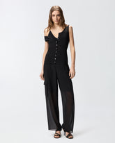 Knitted vest top with mother-of-pearl buttons - | Pinko