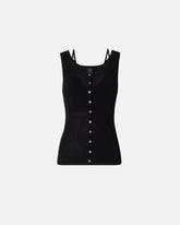 Knitted vest top with mother-of-pearl buttons - | Pinko
