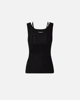 Knitted vest top with mother-of-pearl buttons - | Pinko