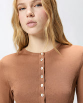Cardigan with mother-of-pearl buttons - | Pinko
