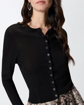 Cardigan with mother-of-pearl buttons - | Pinko