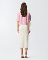 Slim-fitting midi skirt with contrasting bands - | Pinko