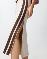 Slim-fitting midi skirt with contrasting bands - | Pinko