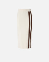 Slim-fitting midi skirt with contrasting bands - | Pinko
