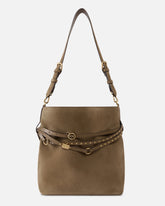Borsa a secchiello a spalla media Belt Bag in suede - | Pinko