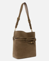 Belt Bag medium shoulder bucket bag in suede - | Pinko
