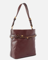 Mittelgroße Schultertasche Belt Bag aus Leder - Burgunder | Pinko