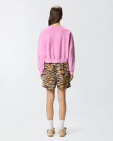 Cropped sweatshirt with branded label - Pink | Pinko