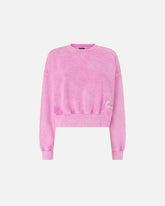Cropped sweatshirt with branded label - Pink | Pinko