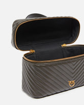 Medium beauty case with shoulder strap in chevron nappa - | Pinko