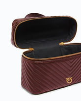 Medium beauty case with shoulder strap in chevron nappa - | Pinko