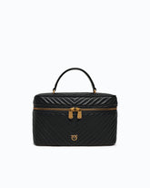 Medium beauty case with shoulder strap in chevron nappa - | Pinko