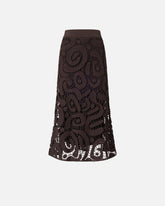 Jupe midi en crochet à motif géométrique - | Pinko