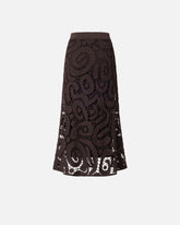 Jupe midi en crochet à motif géométrique - | Pinko