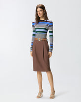 Maglia a righe multicolor - Multicolor Nero-Azzurro | Pinko
