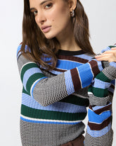 Pull à rayures multicolores - | Pinko